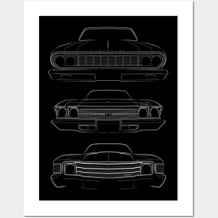 Evolution of the Chevelle - front stencil, white Posters and Art